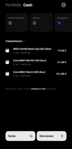 Eine Übersicht über gekaufte ETFs in der Trade Republic App
